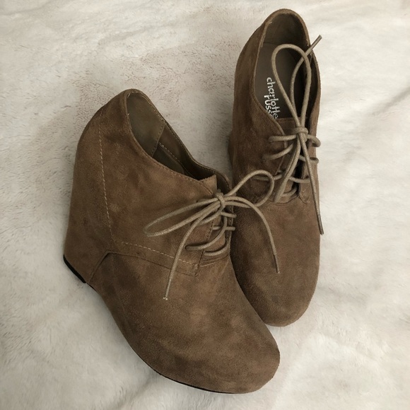❌SOLD❌ Tan Suede Tie Up Charlotte Russe Wedges - Picture 8 of 16